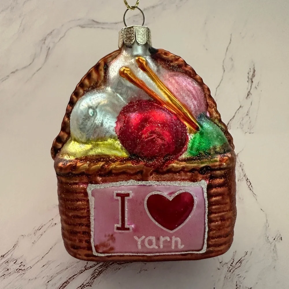 I Love Yarn Holiday Ornament